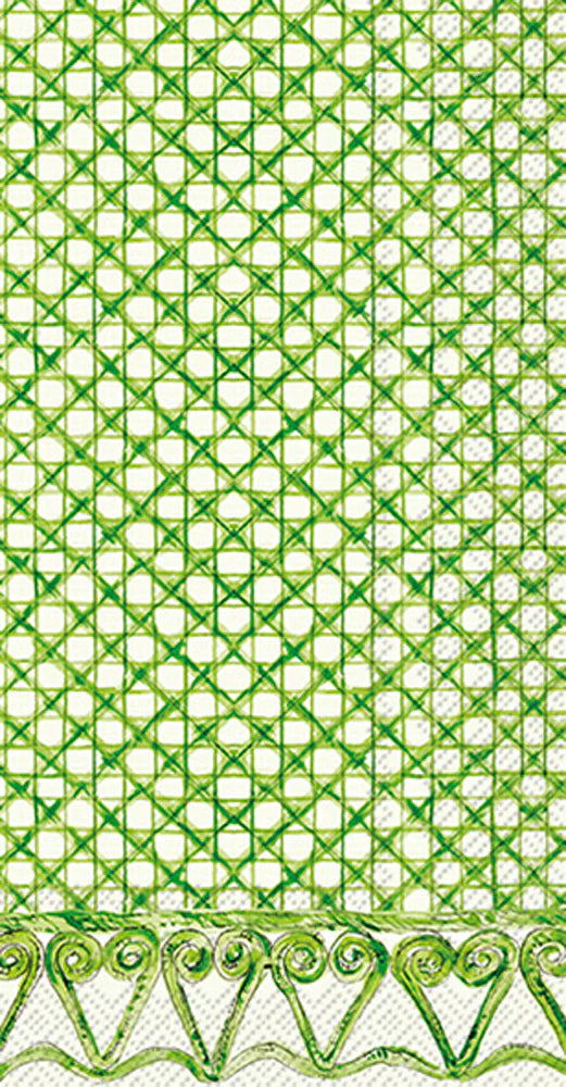 Guest Towel Napkin - Botanical Cane - Green - Findlay Rowe Designs