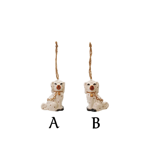 Ornament - Staffordshire Dog - Gold White - Findlay Rowe Designs