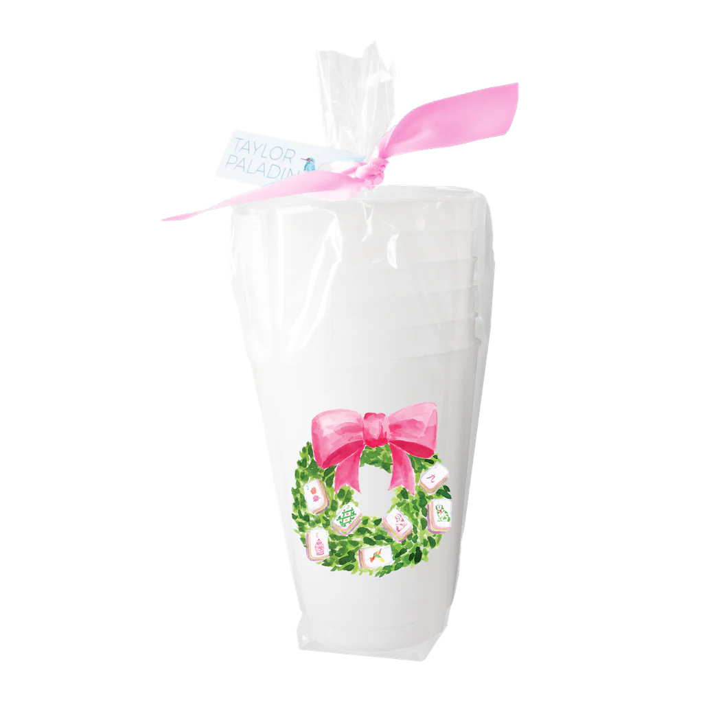 Taylor Paladino - Frosted Party Cups - Mahjong Wreath - Set 6 - Findlay Rowe Designs