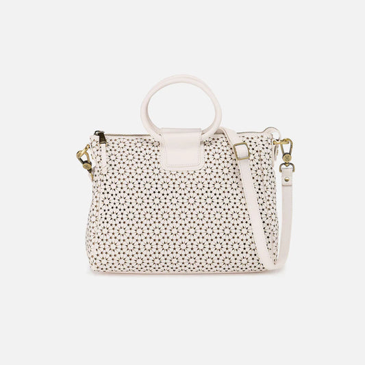 Hobo - Sheila Medium Satchel - Perforated Leather - Ecru Daisy - Findlay Rowe Designs