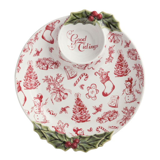 Mud Pie - Chip and Dip - Good Tidings Holly Toile - Findlay Rowe Designs