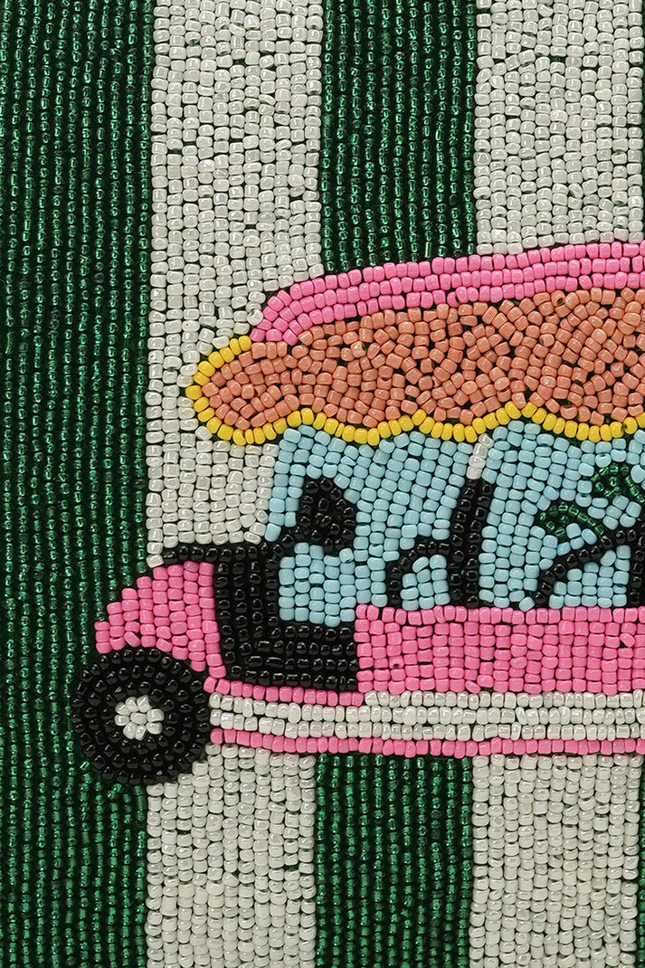 America and Beyond - Beaded Zip Top Clutch - Golf Getaway