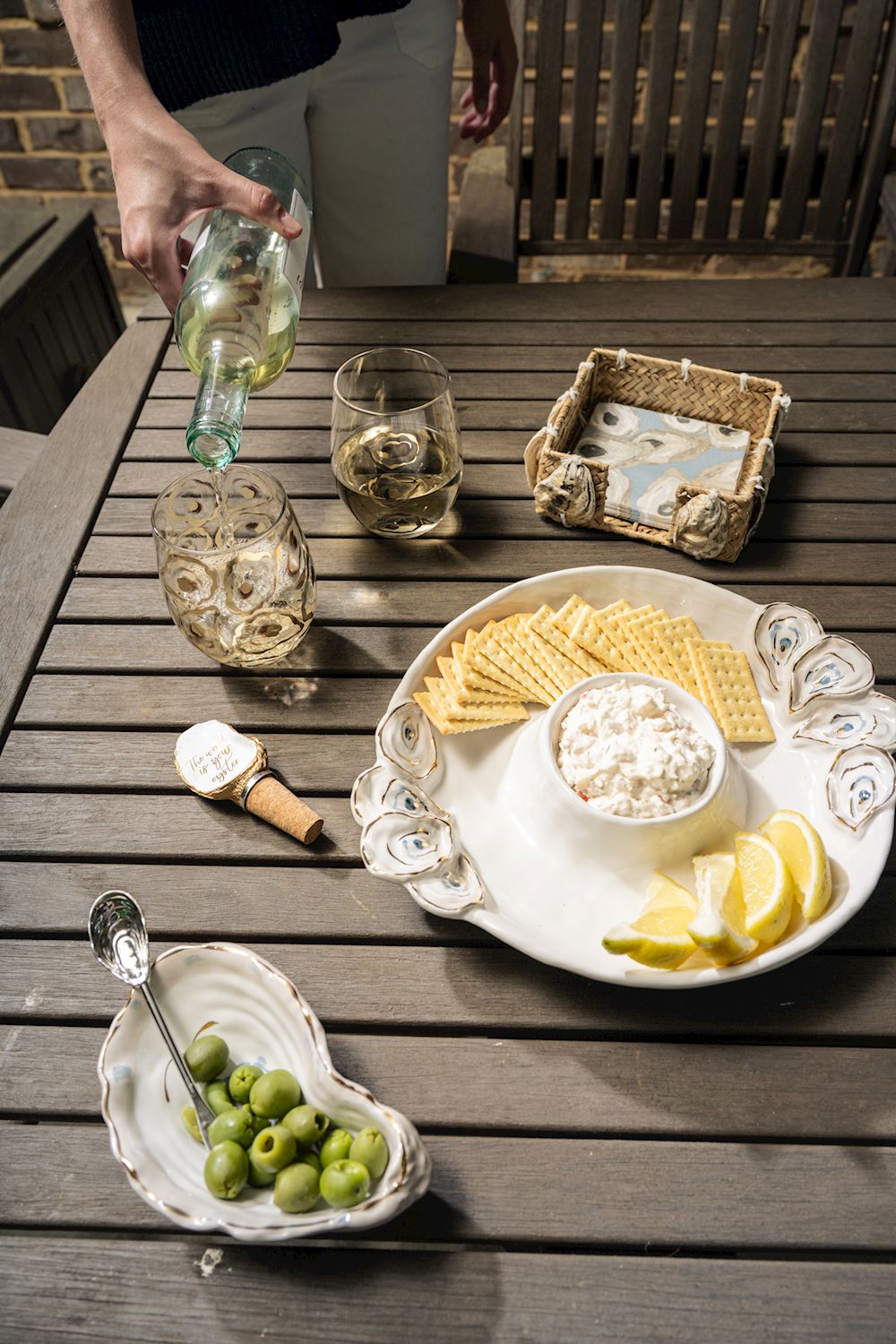 Mud Pie - Stemless Wine Set - Oyster