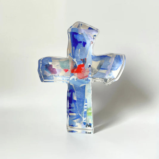 Lauren Dunn - Periwinkle Acrylic Cross - Findlay Rowe Designs