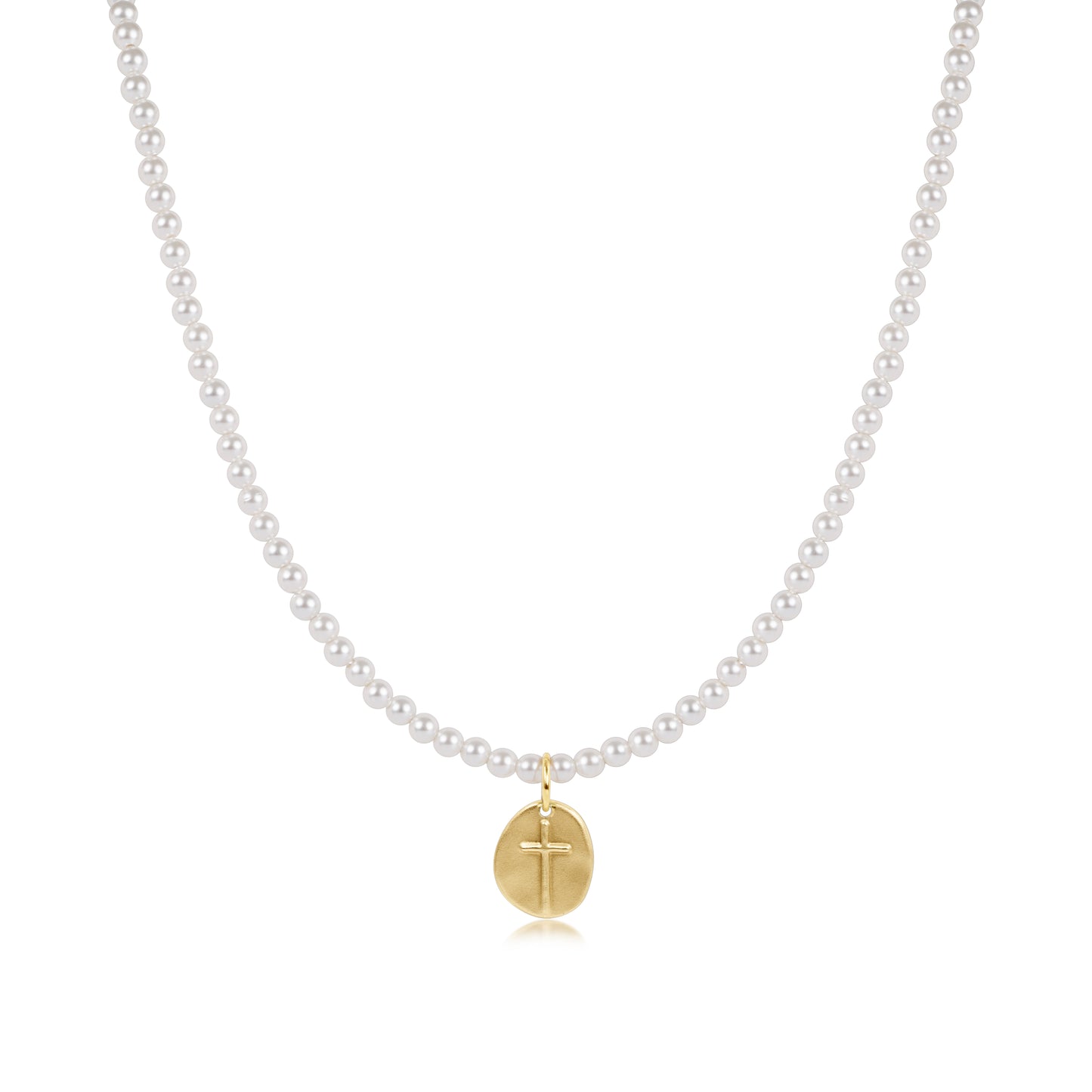 Enewton - 15" Choker Classic Pearl 3mm Bead - Inspire Small Gold Charm - Findlay Rowe Designs