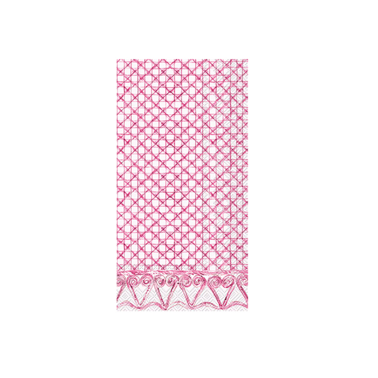 Guest Towel Napkin - Botanical Cane - Pink