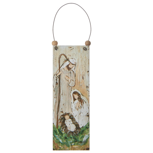 Ornament - 7" Holy Family - Wood Plank