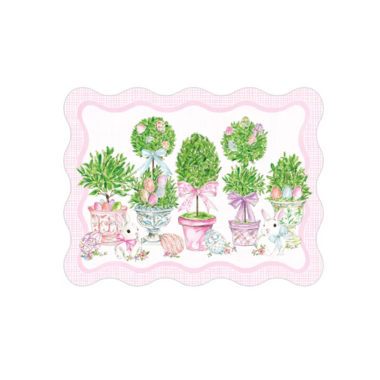 Rosanne Beck - Placemat - Easter Topiaries Eggs and Bunnies - Findlay Rowe Designs