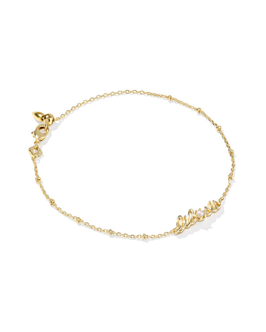 Kendra Scott - Bracelet - Lil Sis Delicate Chain - Gold Freshwater Cultured Pearl - Findlay Rowe Designs