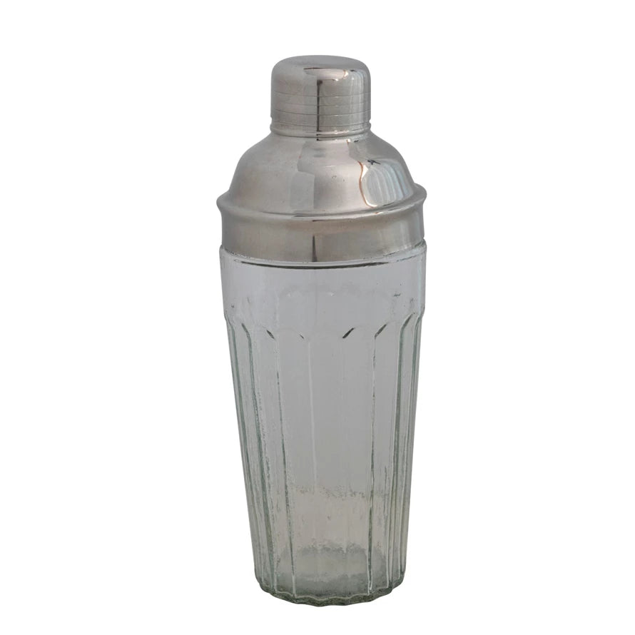 Glass Cocktail Shaker w/ Stainless Steel Top - Findlay Rowe Designs