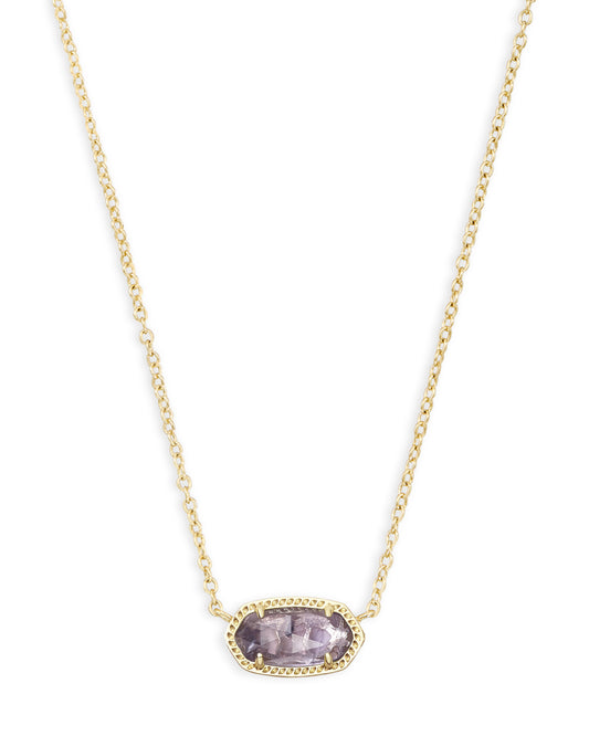 Kendra Scott - Necklace - Elisa Pendant Gold - Purple Amethyst - Findlay Rowe Designs