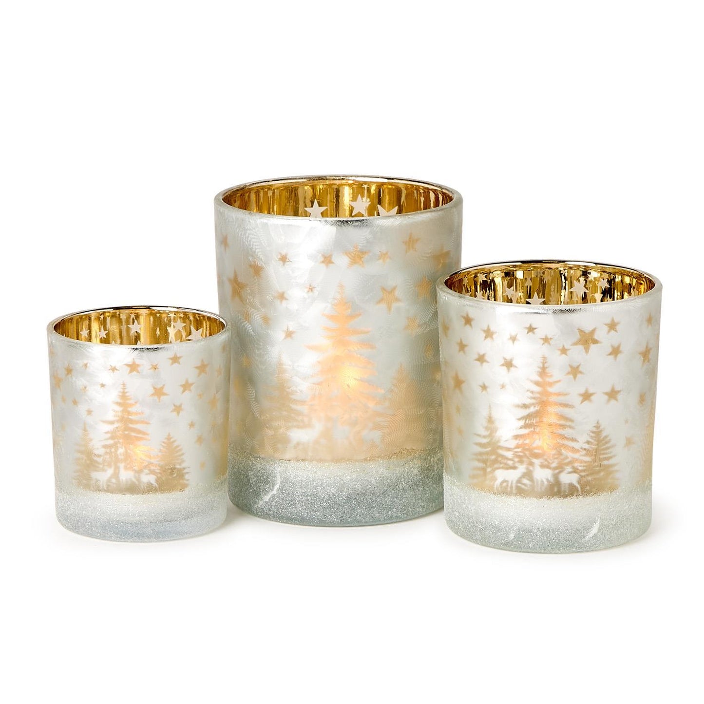 Candleholders - Tealight Frosted Forest Whimsy
