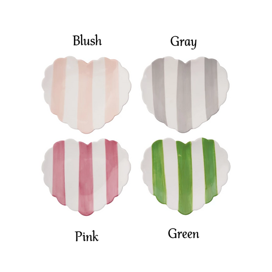 Stoneware Striped Heart Shaped Dish - Findlay Rowe Designs