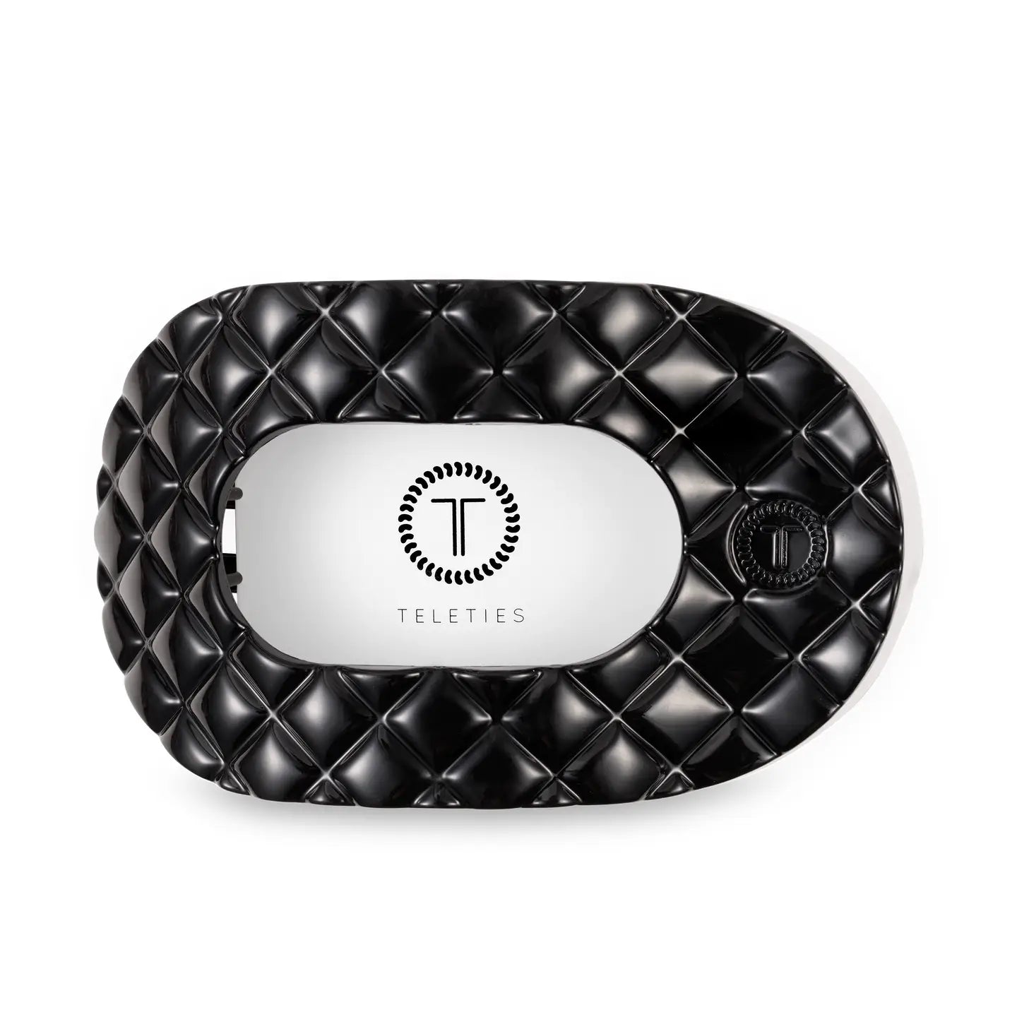Teleties - Flat Round Hair Clip - Jet Black Quilted - Large - Findlay Rowe Designs