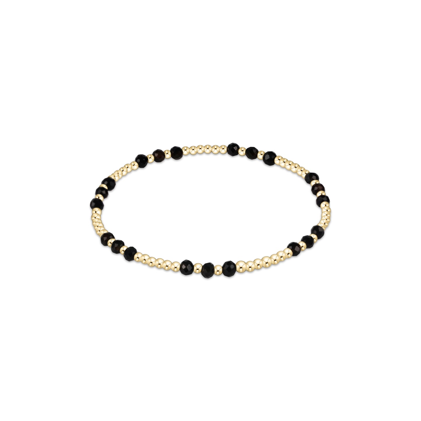 Enewton - Gemstone Gold Joy Pattern 3mm Bead Bracelet - Faceted Onyx