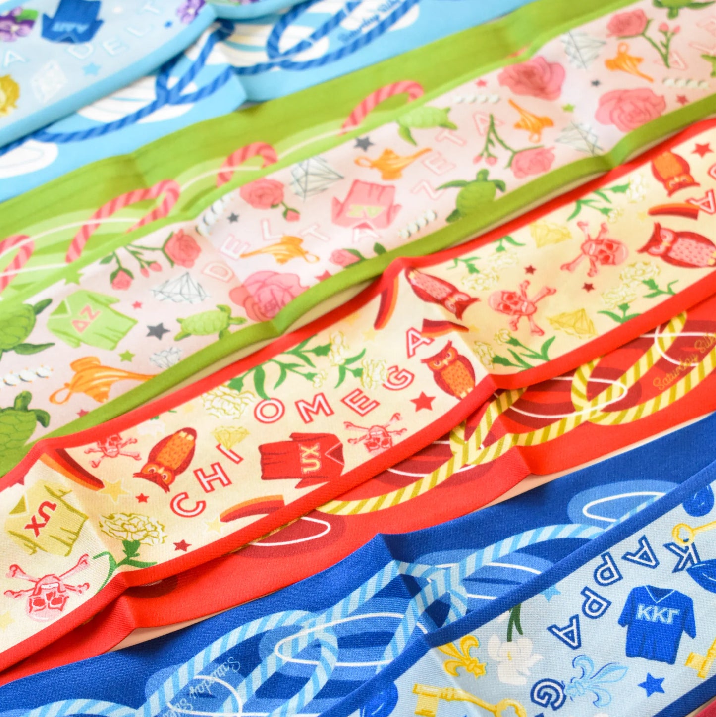 Saturday Silks - Skinny Scarf - Greek Life