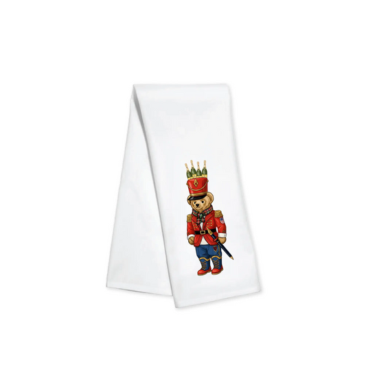 Towel - Nutcracker Bear with Champagne - Findlay Rowe Designs