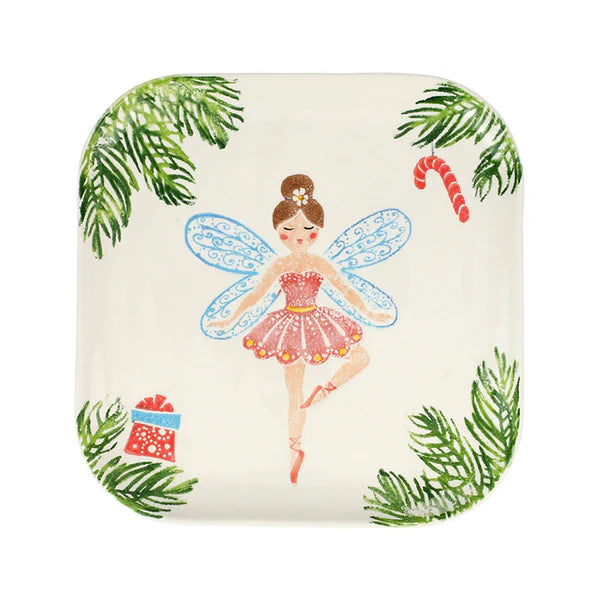Vietri - Nutcrackers - Sugar Plum Fairy Square Platter