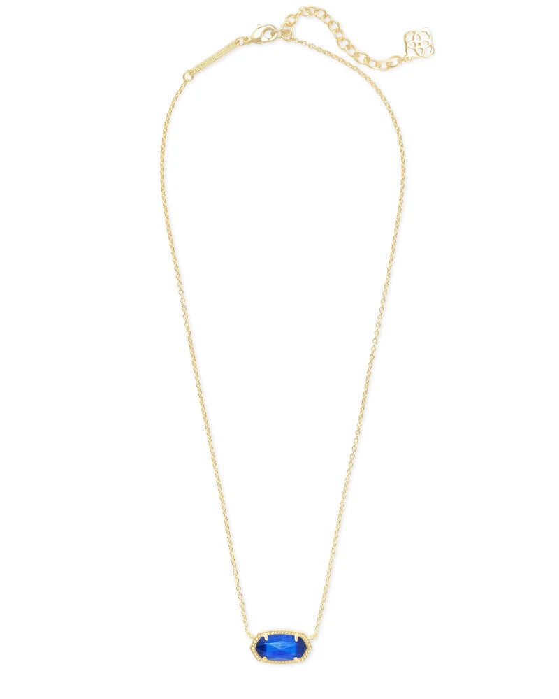 Kendra Scott - Necklace - Elisa Gold Pendant Necklace - Cobalt Cat's Eye - Findlay Rowe Designs
