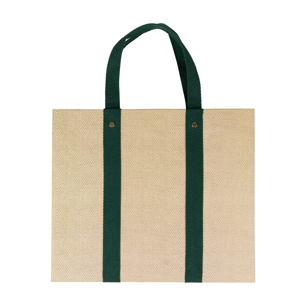 Caspari - Gift Bag - Jute And Twill Large Natural & Hunter - Findlay Rowe Designs