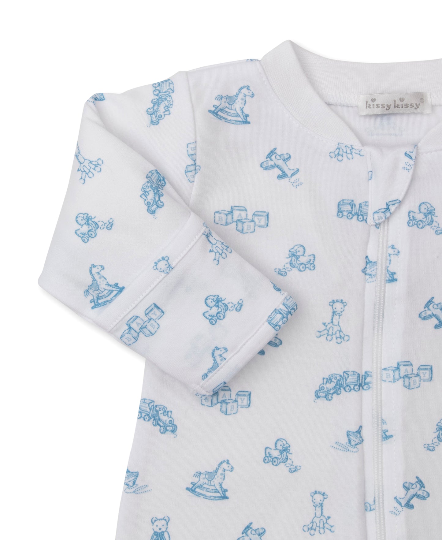 Kissy Kissy - Zip Footie - Vintage Toy Treasures - Blue - Findlay Rowe Designs