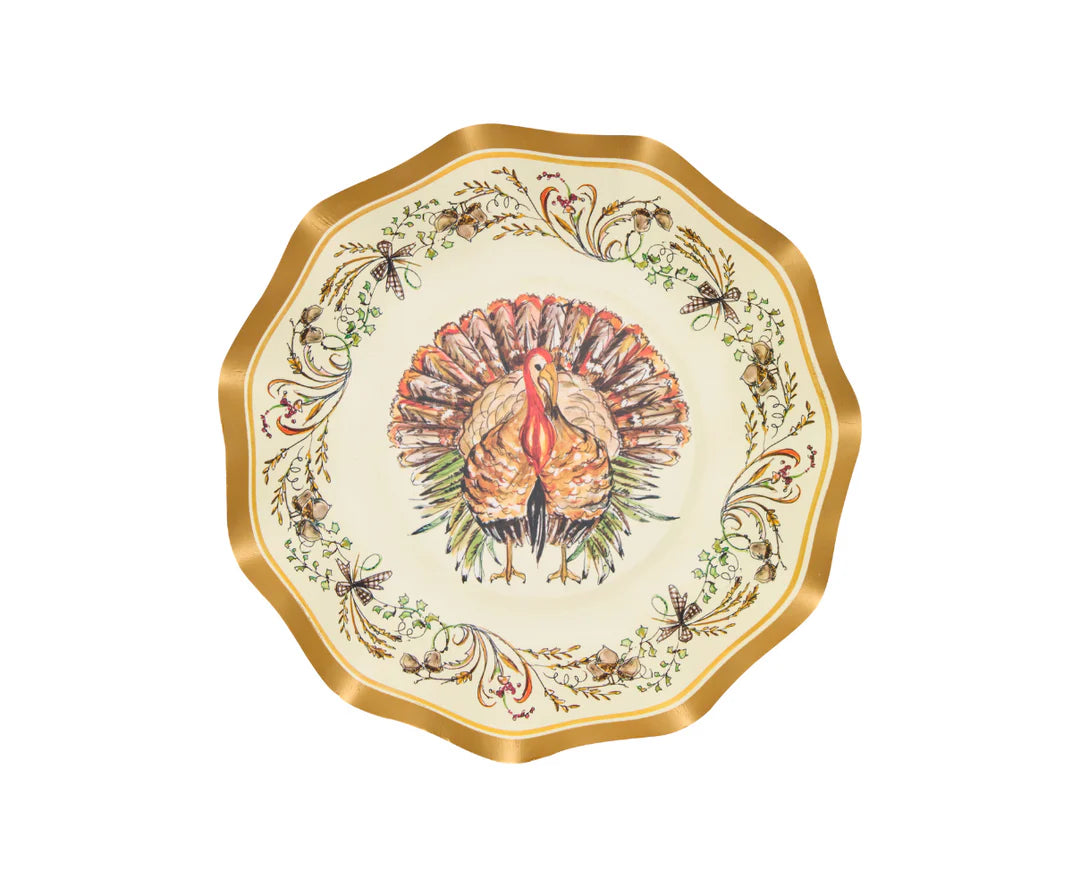 Sophistiplate - Wavy Edge Bowl - Turkey & Gourds