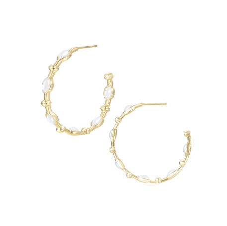Natalie Wood - Earring - Solaris Hoop - Pearl - Findlay Rowe Designs