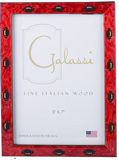 Galassi - Frame - Embossed Burl Wood - 4x6 Red - Black Football - Findlay Rowe Designs