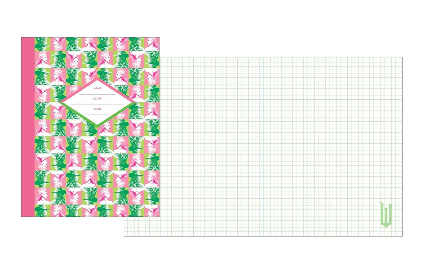 Composition Notebook - Wicked Pink Green - Set of 2 - Findlay Rowe Designs