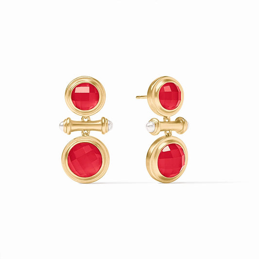 Julie Vos - Earring - Bamboo Midi - Iridescent Strawberry
