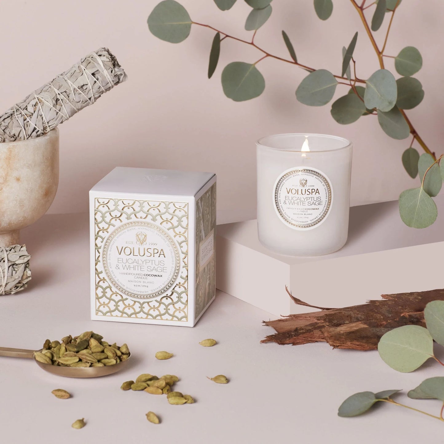 Voluspa - Classic Candle - Eucalyptus & White Sage - Findlay Rowe Designs
