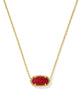 Kendra Scott - Necklace - Elisa Gold Short Pendant - Bright Red Drusy - Findlay Rowe Designs