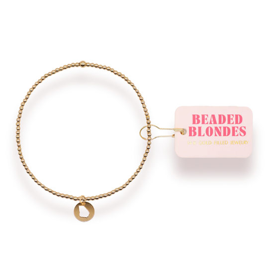 Beaded Blondes - Bracelet - Gold - Georgia State Cutout Charm - Findlay Rowe Designs