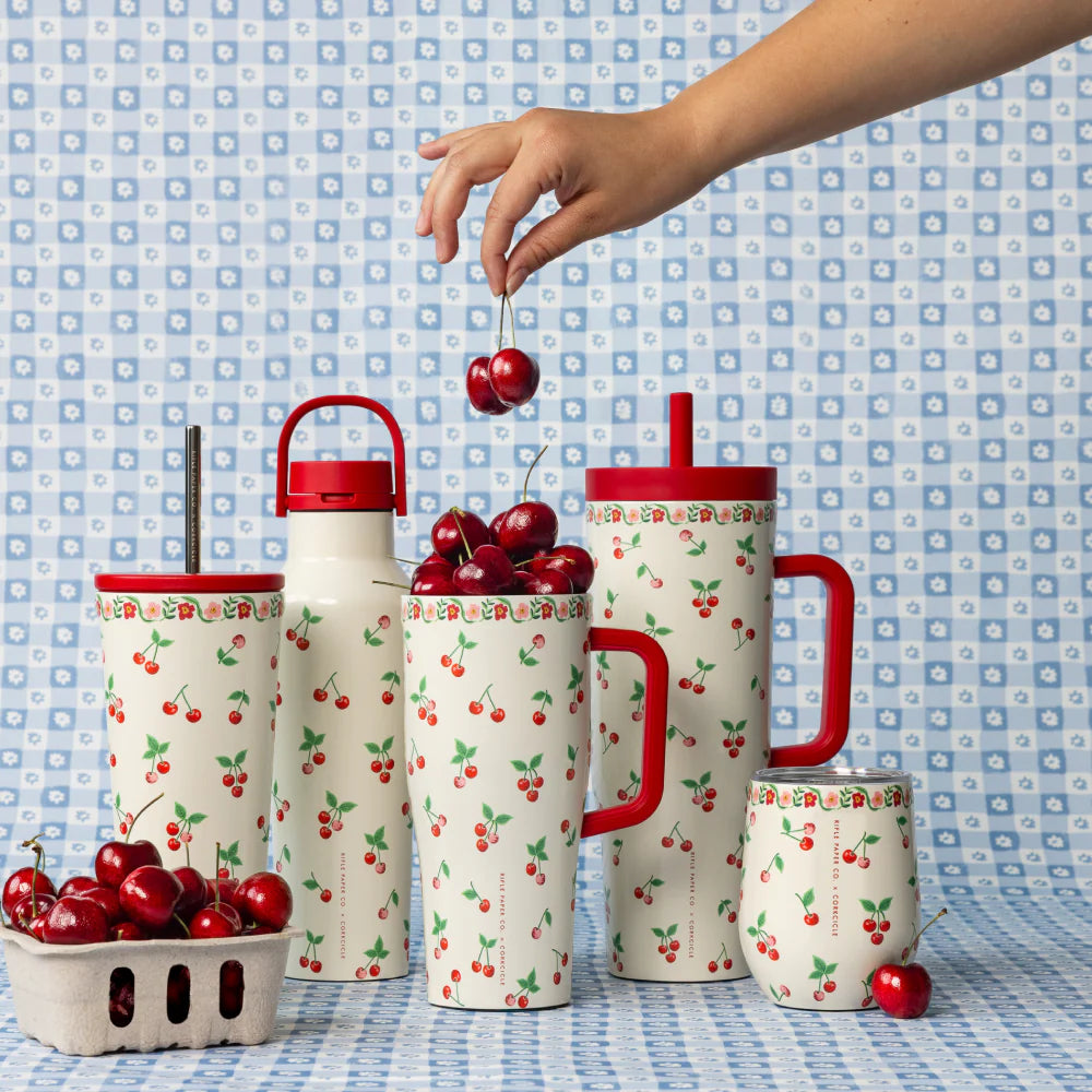 Stemless - 12oz Rifle Paper - Cherries - Findlay Rowe Designs