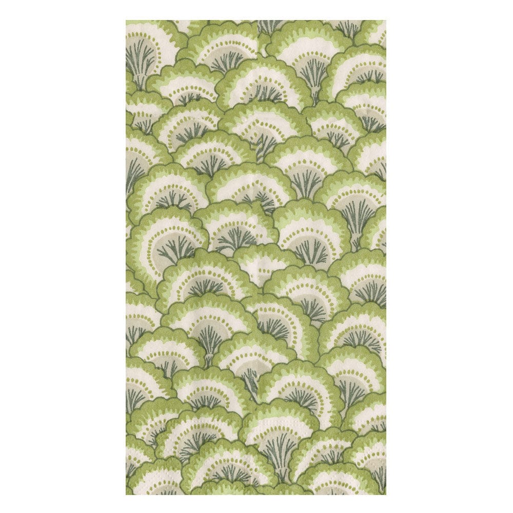 Caspari - Guest Towel Napkins - Pontchartrain Scallop - Green - Findlay Rowe Designs