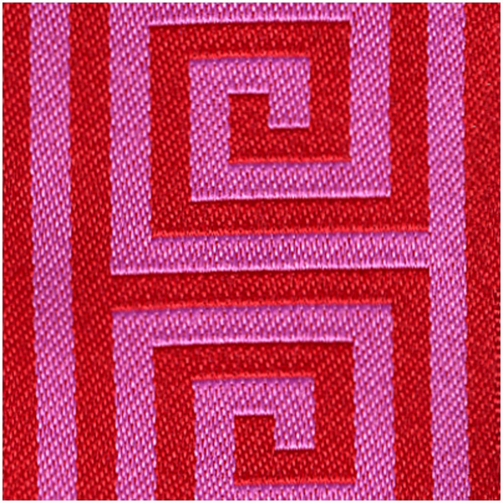 Caspari - Ribbon - 2in Greek Key Red Pink - Findlay Rowe Designs