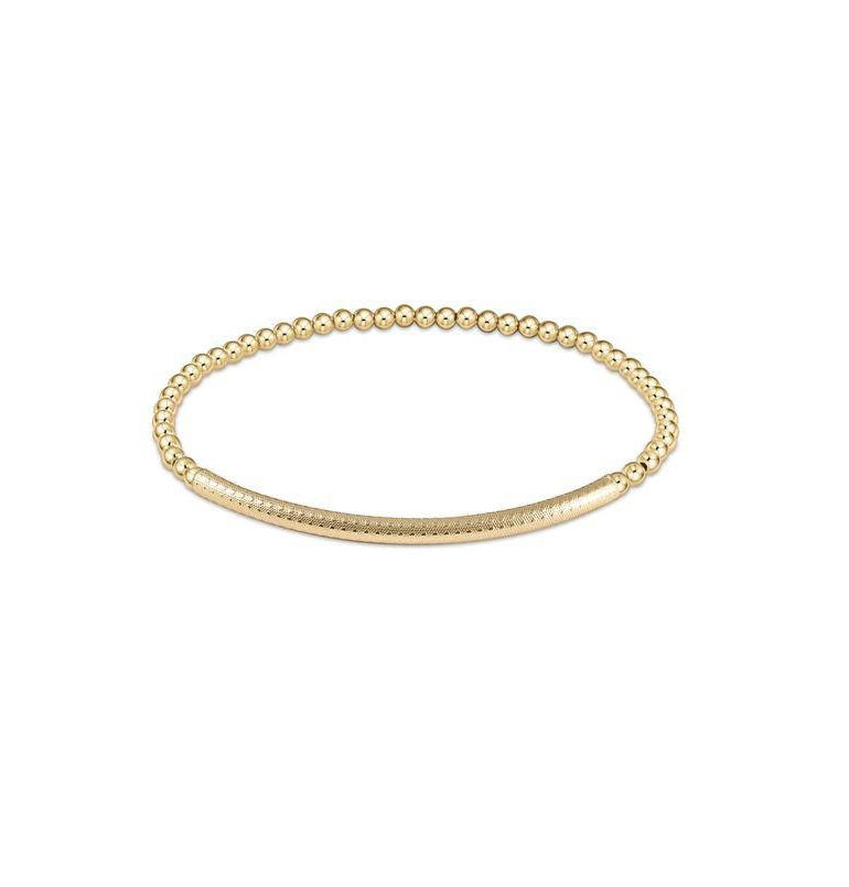 Enewton - Bliss Bar Textured 3mm Bead Bracelet - Gold - Findlay Rowe Designs