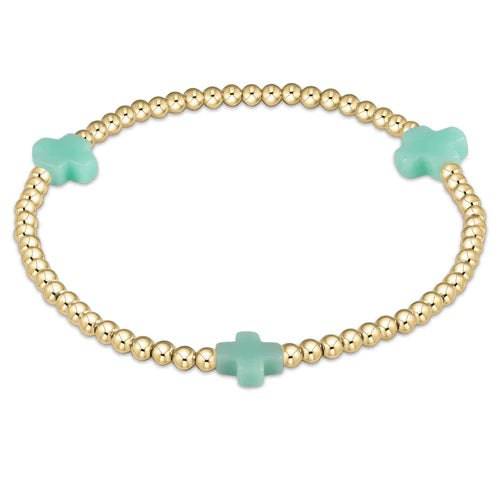 Enewton - Signature Cross Gold 3mm Bead Bracelet - Mint - Findlay Rowe Designs