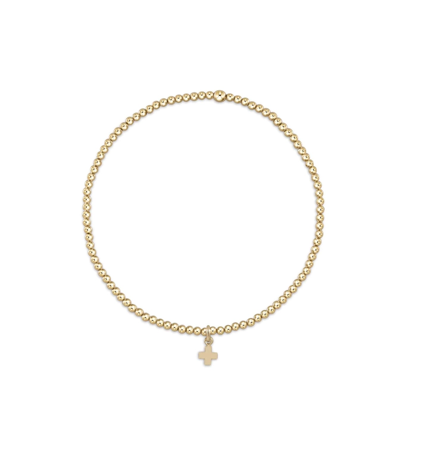Enewton - Classic Gold 2mm Bead Bracelet - Signature Cross Small Gold Charm - Findlay Rowe Designs