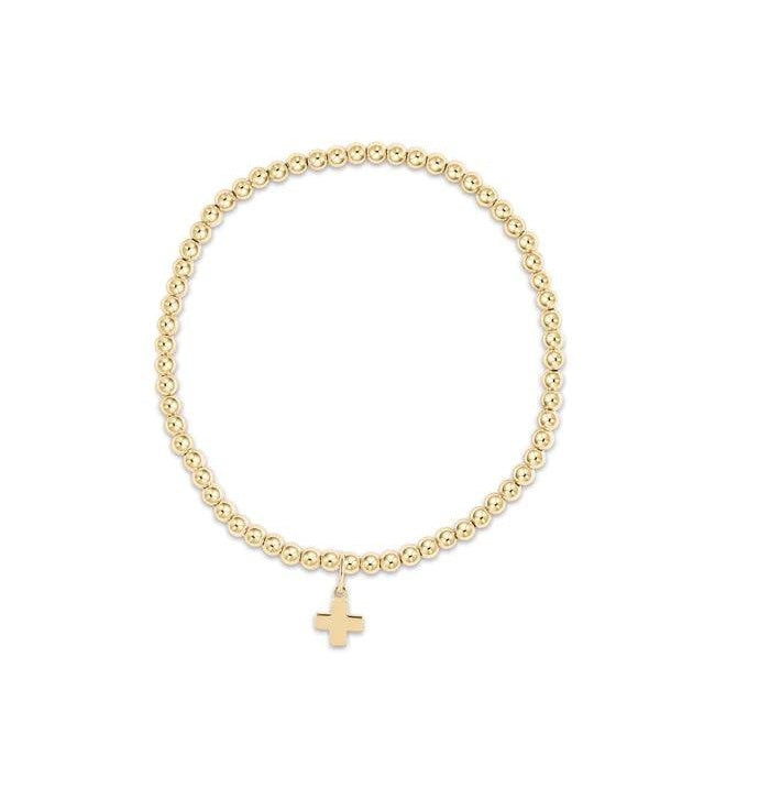 Enewton - classic gold 3mm bead bracelet - signature cross gold charm - Findlay Rowe Designs