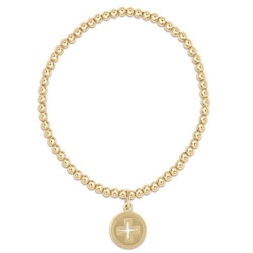 Enewton - classic gold 3mm bead bracelet - signature cross gold disc - Findlay Rowe Designs
