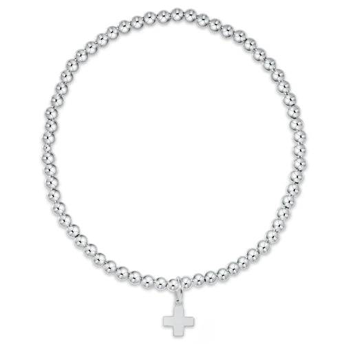 enewton - classic sterling 3mm bead bracelet - signature cross sterling charm - Findlay Rowe Designs