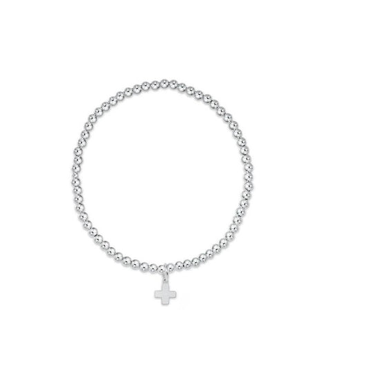 enewton - classic sterling 3mm bead bracelet - signature cross sterling charm - Findlay Rowe Designs