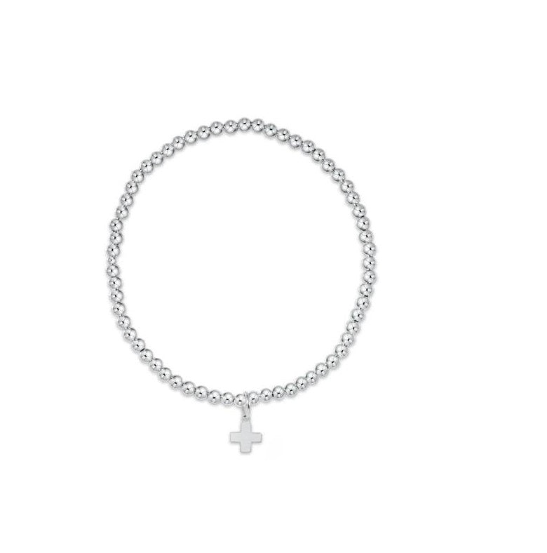 enewton - classic sterling 3mm bead bracelet - signature cross sterling charm - Findlay Rowe Designs