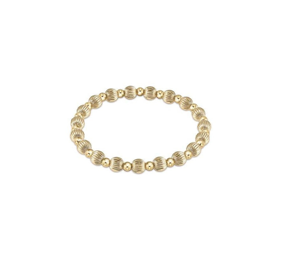 Enewton - Dignity grateful pattern 6mm bead bracelet - gold - Findlay Rowe Designs