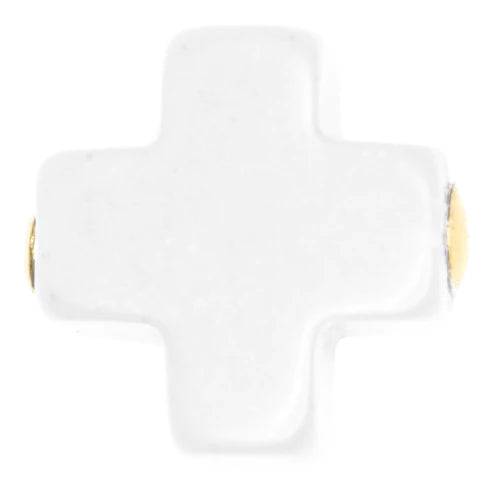 Enewton - Egirl Signature Cross Gold Pattern 3mm Bead Bracelet - Off-White