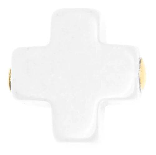 Enewton - egirl Signature Cross Gold Pattern 3mm Bead Bracelet - Off-White - Findlay Rowe Designs