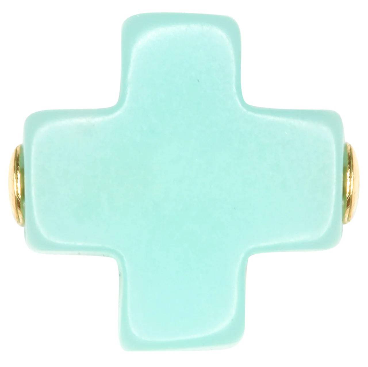 Enewton - egirl Signature Cross Gold Pattern 3mm Bead Bracelet - Mint - Findlay Rowe Designs