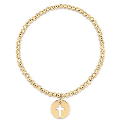 Enewton Extends - classic gold 3mm bead bracelet - Blessed Gold Disc - Findlay Rowe Designs