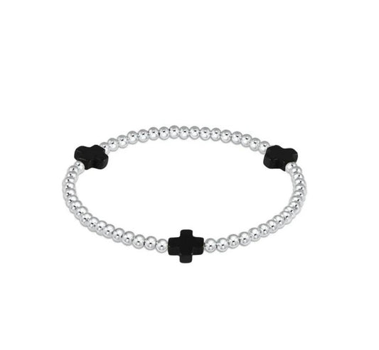 Enewton Extends - Signature Cross Sterling 3mm Bead Bracelet - Onyx